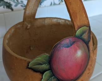 Hand Painted Gourd Basket