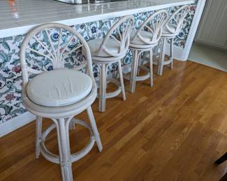 Furniture: Wicker Counter Stools
