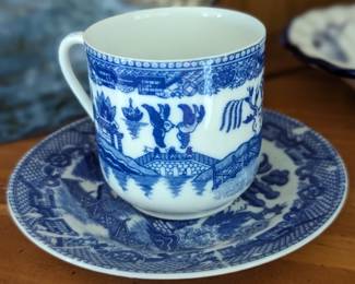 Cup and Saucer: Blue Willow