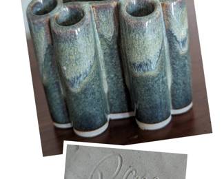 Signed Pottery Vase: Bay