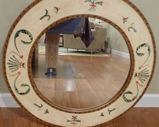 LARGE ROUND PAINTED MIRROR