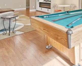 OAK POOL TABLE - WILL NEED TO HAVE PROFESSIONAL MOVERS TO MOVE OUT OF HOUSE.