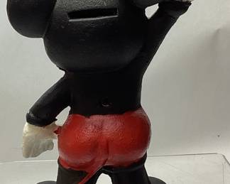 CAST IRON MICKEY MOUSE BANK, 9.5’’