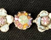 VTG. WEISS MULTI COLOR RHINESTONE FLOWER BRACELET