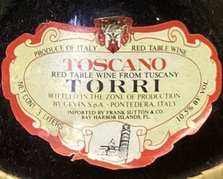 TOSCANO ITALIAN RED WINE BOTTLE, 45’’