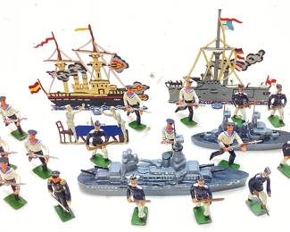 VTG. BARCLAY MANOIL LEAD NAVAL SOLDIERS & SHIPS