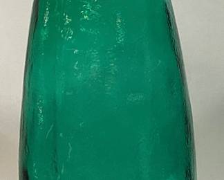 GREEN GLASS FLOOR VASE, 32’’