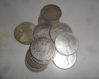 Morgan and Peace dollars