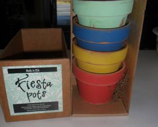 Box of 4 Fiesta flower pots