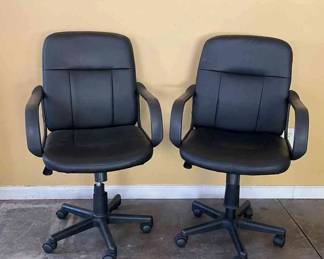Two Faux Leather Office Chairs