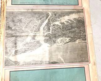 Early 20th C. Auto Route Atlas, N.Y.C., Marvelous!
