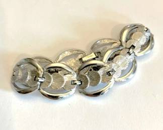 "Monet" Silver Tone Bracelet with Safety Chain
