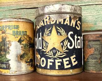 Three (3) Antique Paper Label Tins
