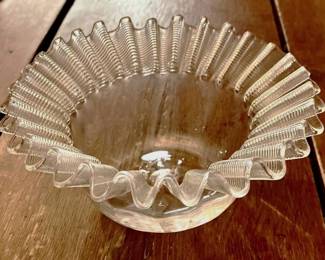Early Threaded Clear Glass Bowl
