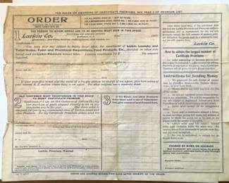 Fascinating 1905 Larkin Co. Order Form
