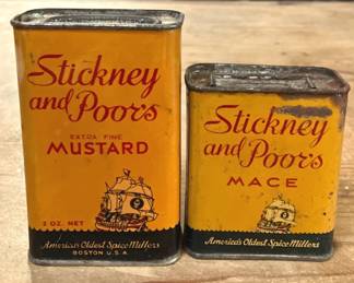 (2) Sweet 'Stickney & Poor's Tins
