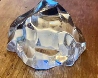 Signed Val St. Lambert Iceberg Paperweight
