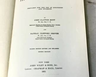 Antique Book 1921 "River Discharge"
