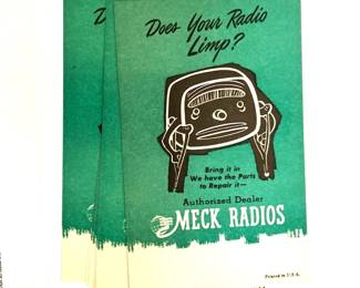 (10) 3" x 5" Advertising Cards for "Meck Radios"
