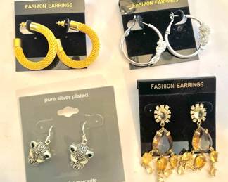 Four (4) pairs of Never-Worn Earrings
