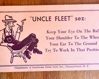 "Uncle Fleet" Sez Card
