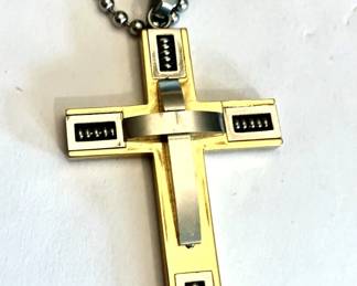 Crucifix Necklace on Chain, Stainless Steel
