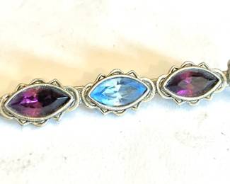 Lovely Bar Pin of Purples and Blues
