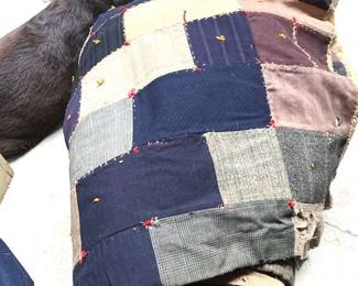 Antique Wool Quilt & Letter Of Authenticity Incl. Owner, Maker, & Source
