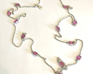 Sterling Necklace with Amethyst Stones
