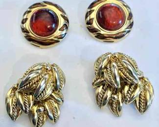Two (2) pairs of Gold tone Earrings
