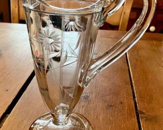 Exceptional Etched Pitcher
