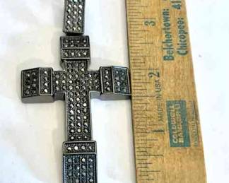 Antique Marcasite Crucifix Pendant
