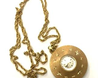 Ladies Gold tone Watch on Chain
