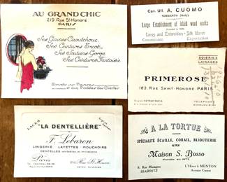 Early 20th Century Business Cards From Paris
