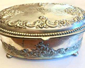 Silver Plate Jewelry Cask
