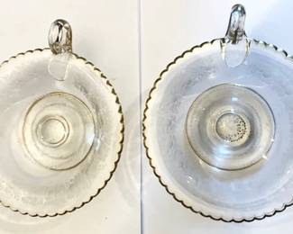 Very Early Blown Glass Candle Holders
