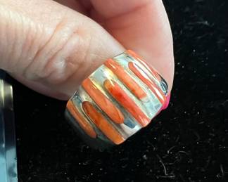 Sterling & Coral Kabana Ring