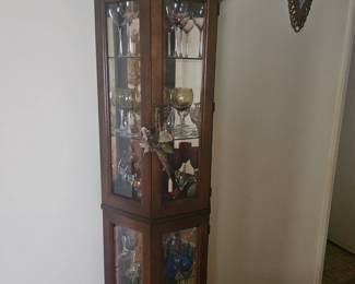 Curio for sale AND items inside have been cleaned and moved to the front room for selection., Wall hangings & decor in each room for sale. 
