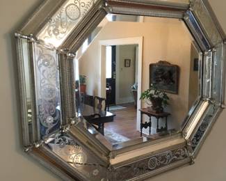 Venetian Mirror 39” h x 47” l,  70 + yrs old.  Passed down from parent’s home in the Delta.  