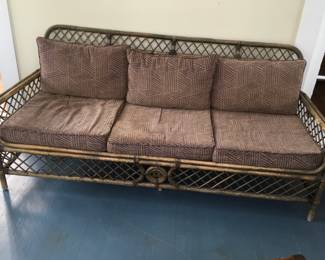 c 1951 MCM Bamboo/ Rattan sofa from California 