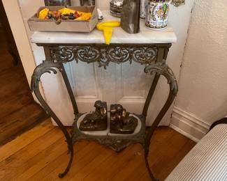 Will Last forever, lovely wrought iron table with marble top