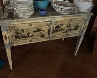 Legged flatware drawer and dishes