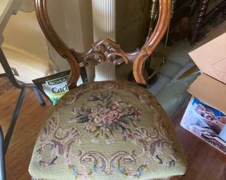 Charming Antique Chair with needlepoint seat