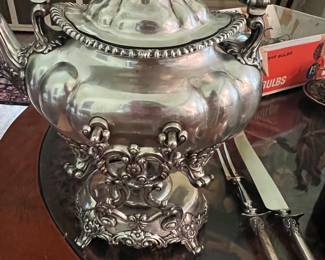 Solid Sterling Coffee pot and cradle WOW