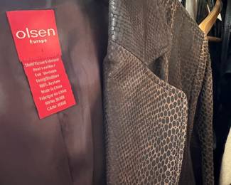 Olsen Label on brown leather jacket