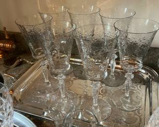 Etched glass stemware