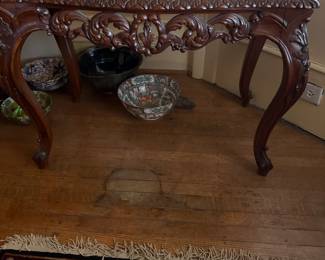 Fine Carved table and other bowls