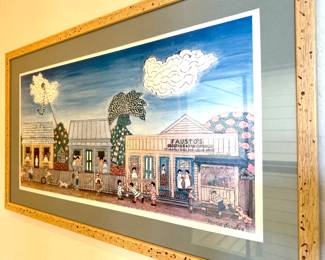 Framed Mario Sanchez print signed