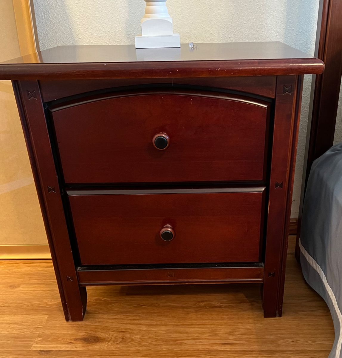 Bassett two drawer nightstand
