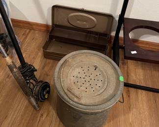 Minnow bucket, tackle box